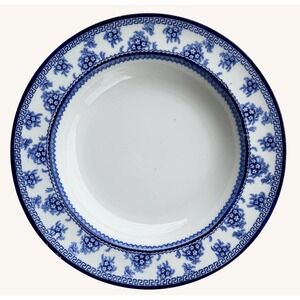 Antique Wood & Sons Torbrex Flow Blue 10" Rimmed Soup Bowl Plate 1907 England
